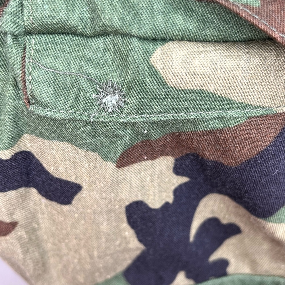 Vtg US Army Issue Combat Woodland Camouflage Field Jacket Coat Mens Small Long - Picture 6 of 13